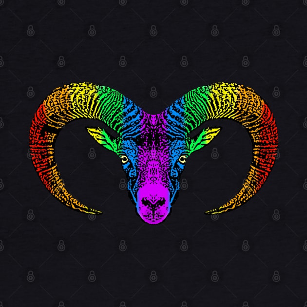 Rainbow Bighorn Sheep by childofthecorn